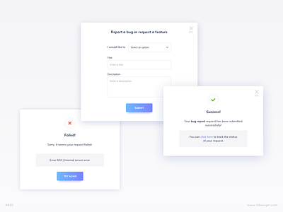 Request Feature UI Design | Scrumbs bug bug report daily ui dailyui feature feature request ildiesign ildiko ignacz management planeeet pop up scrum scrum master scrumbs ui ui design ui pattern ui practice ux ux design