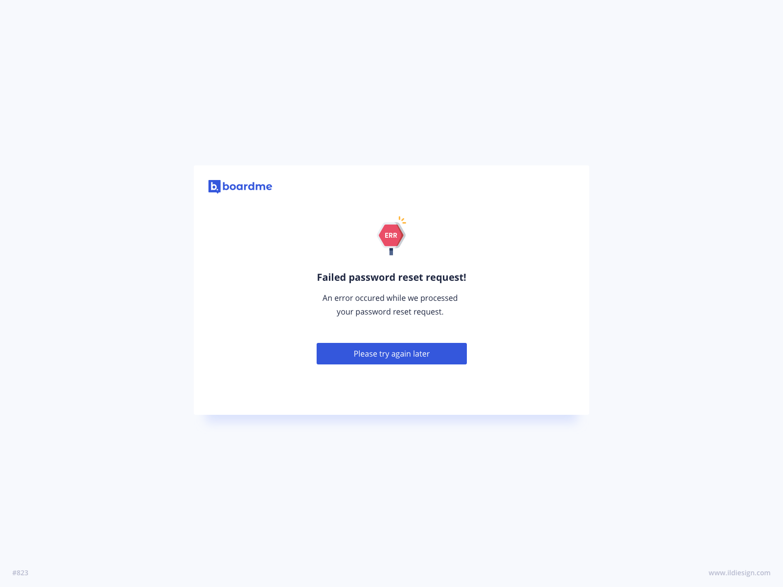 Failed Password Request UI Design Boardme by Ildiko Gaspar on Dribbble