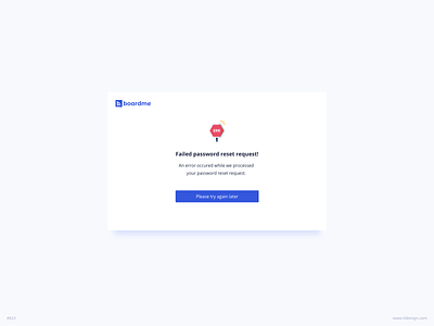 Failed Password Request UI Design | Boardme daily ui dailyui fail failed ildiesign ildiko ignacz request request fail reset request ui ui design ui pattern ui practice ux ux design