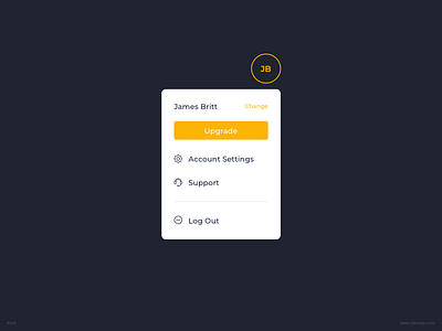 Account Menu UI Design account account settings daily ui dailyui dropdown ildiesign ildiko ignacz settings settings ui ui ui design ui pattern ui practice ux ux design