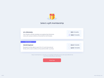 Gift Membership UI Design clean ui daily ui dailyui gift ildiesign ildiko ignacz membership ui ui design ui pattern ui practice ux ux design