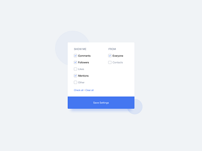 Settings UI Design by Ildiko Gaspar on Dribbble