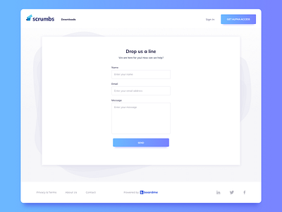 Scrumbs Contact Page UI Design contact contact form contact page daily ui dailyui ildiesign management ui ui design ui pattern ui practice ux ux design