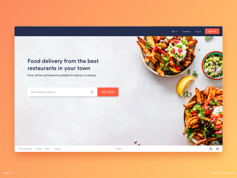 Food Delivery Landing Page UI Design by Ildiko Gaspar on Dribbble