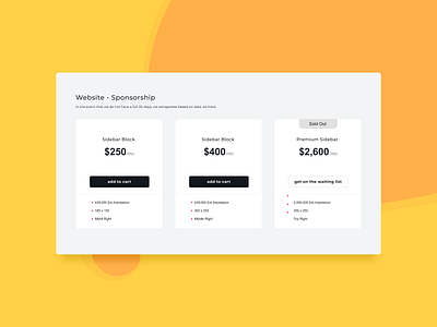 Pricing Table UI Design