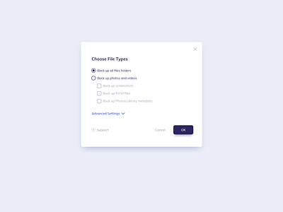 Select File Modal UI Design