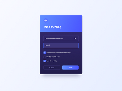 Join Meeting Panel UI Design