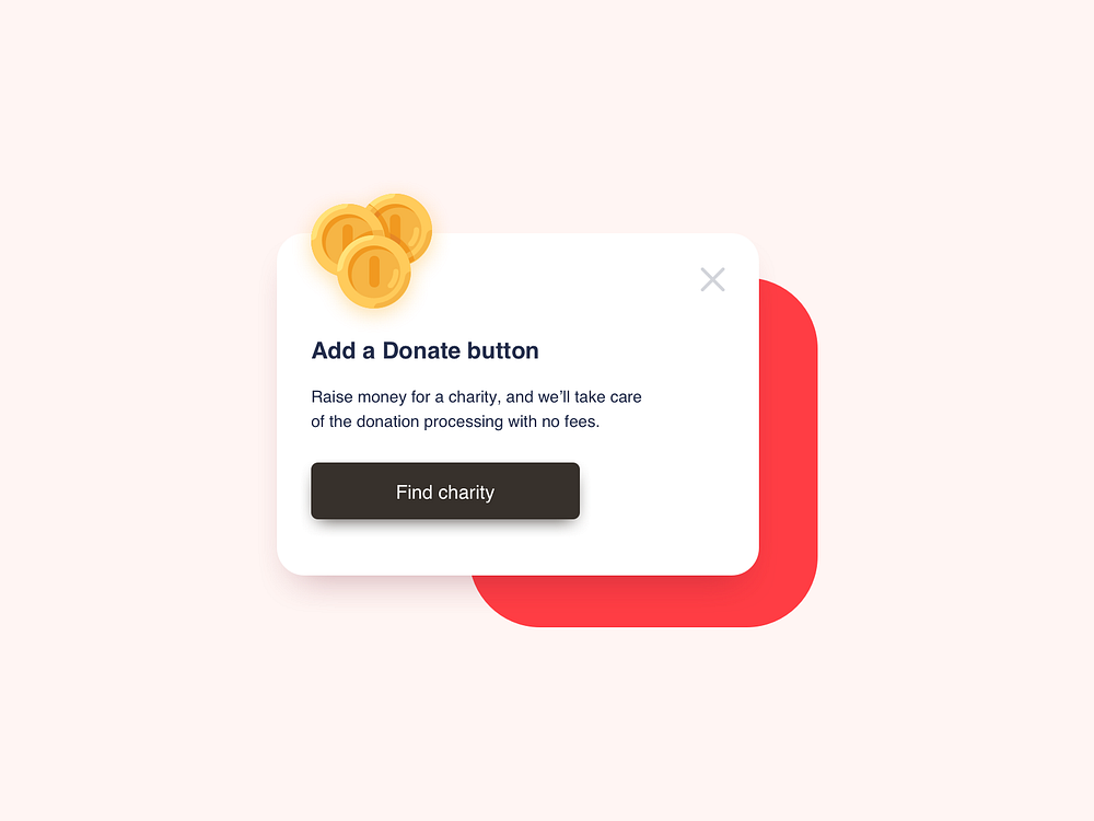 Charity Pop Up UI Design by Ildiko Gaspar on Dribbble