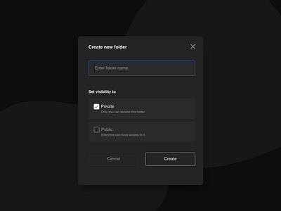 Create Folder Modal UI Design