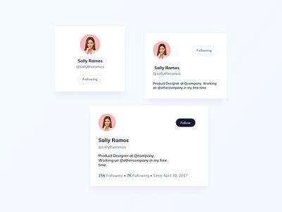 User Cards UI Design card design card ui cards dailyui ildiesign ui ui design ui kit ui kit design ui pattern user card user card ui user profile ux ux design