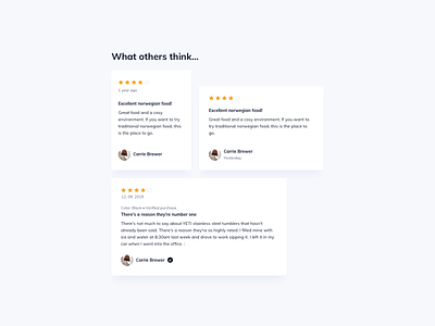 Feedback Cards UI Design