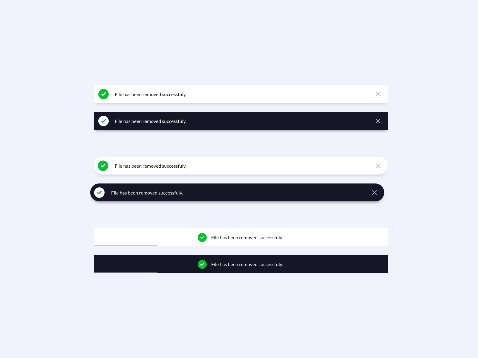 Success Toast UI Designs by Ildiko Gaspar on Dribbble