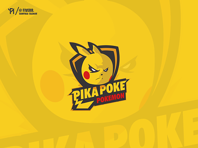 Pikachu logo | Create by Pixsgell animation graphic design logo mascot logo motion graphics pikachu pikachu logo pikachu mascot logo pokemon pokemon logo