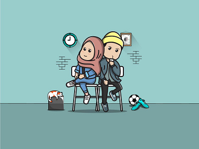 Cute Couple branding couple cute design flat graphic design icon illustration logo ui ux vector