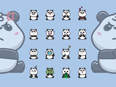 PANDA ON FIRE animal baby branding cute design emoticon flat graphic design icon illustration logo panda vector wildlife