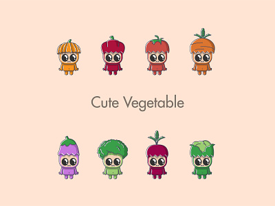 cosplay vegetables branding cute design flat graphic design icon illustration logo vector vegetable