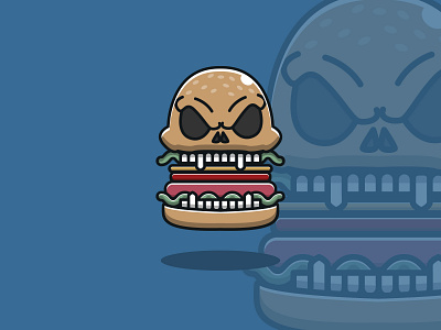 Horror Burger branding burger design flat food graphic design halloween horror icon illustration logo vector