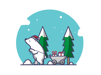 BERUANG KUTUB bear branding christmas cool december design flat graphic design icon illustration logo santaclaus snow vector white winter xmas