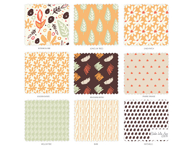Retro Vibes Pattern Collection floral pattern hand drawn illustration pattern retro surface pattern