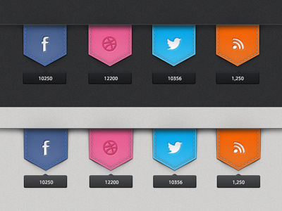 Social Media kit dribbble facebook icon social media twitter