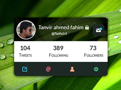 Twitter Widget Ui clean nice transparent twitter widget