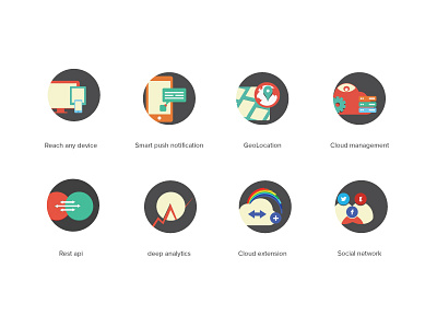 Flat Icons clean colorful cool flat style icon minimal simple