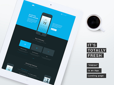 Fresh App Landing Page Dark Version app clean home landing page responsive simple ui ux website