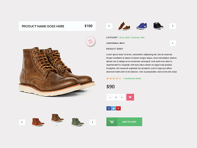 Product Detail UI cart clean discount interface minimal off product shoe ui