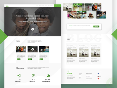 Artoonad Home Page design donate social work ui ux website
