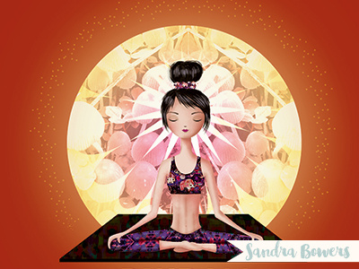 Yoga Illustration digital girl illustration meditation yoga