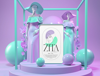 ZITA MODE 3d branding c4d cg cinema 4d design fashion graphic design illustration logo photoshop ui