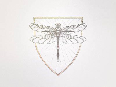 Dragonfly V2 crest dragonfly illustration logo mark monoline