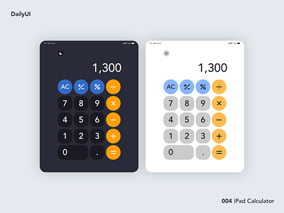 iPad Calculator 004 adobexd calculator dailyui dailyui 004 ipad ui uidesign uidesigner