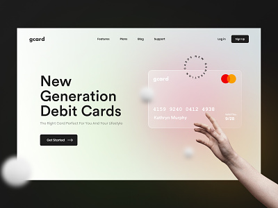 Concept Landing Page Card Company credit card daily ui glass morphism modern ui user interface web design