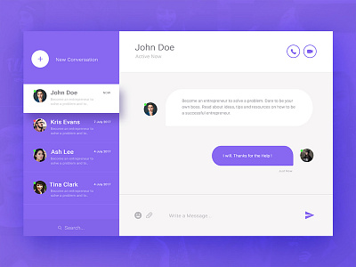 Messaging Concept chat daily ui material design messaging modern search ui user interface web design