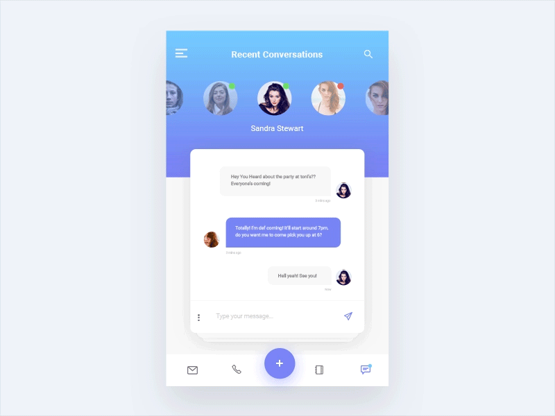 Chat UI Animation animation app chat chat app modern ui ui animationmaterial design ux