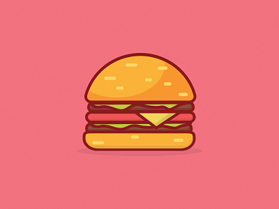 Hamburger Illustration flat food illustration minimalist
