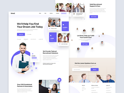 Recruitment Agency Landing Full page agency landing page agency website landing page material design minimal modern website ui web design