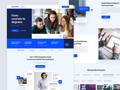 Coursera Homepage Redesign Concept dailyui material design modern modern website online learning redesign concept ui user interface web design webdesign