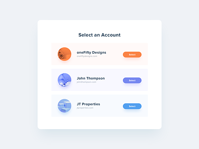 Account Selection daily ui material design ui user interface