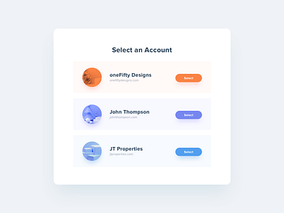 Account Selection daily ui material design ui user interface