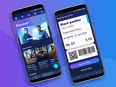 Movie mobile app | Shot 03 android booking booking app eticket movie movie app newsfeed samsung s8 uiux