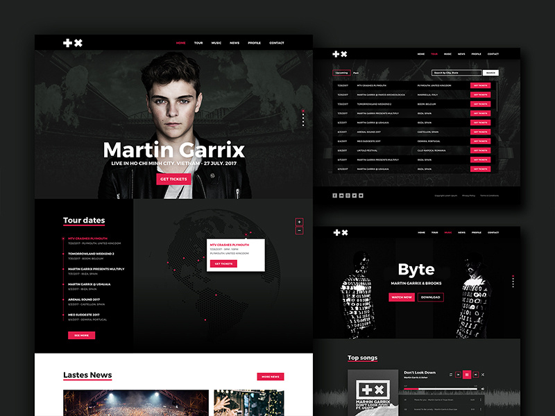 Martin Garrix website - Redesign concept | Shot 01 by Thi Pham on Dribbble