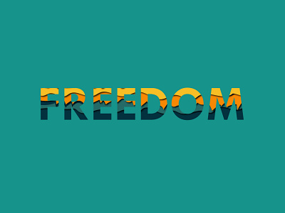 Freedom blue design freedom green illustration minimal typography vector