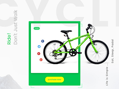 Cycle Product UI Design awesome design clean design green product page template trending design ui yellow