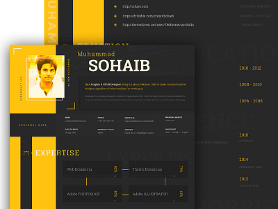 Resume Uifuse Dribbble and black curriculum cv resume typography vitae yellow