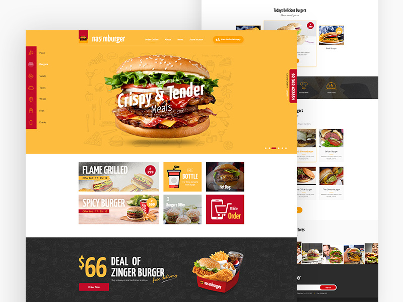 Burger Restaurants Website ui-01 by Muhammad Sohaib on Dribbble