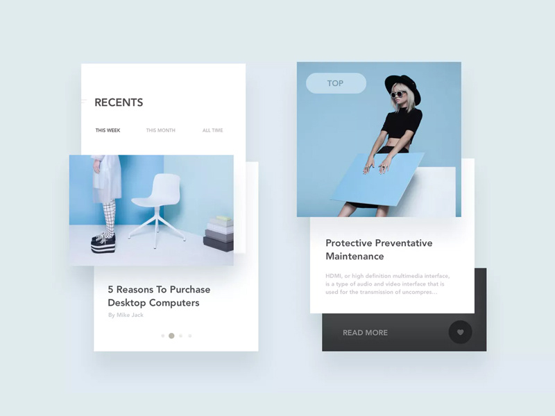 Blog App Layout - UI Kit sketch mobile application. new style blog app