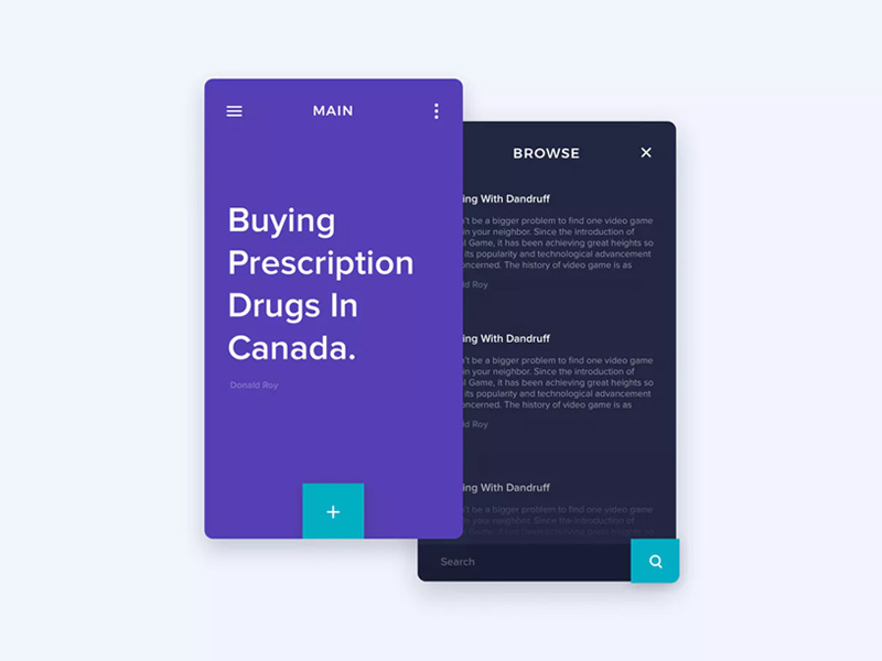 Blog News App Screens Kit blue awesome trending ui kit app screens news blog app