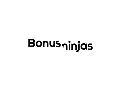 Logo Bonus Ninjas branding clean flat icon logo simple typography vector web